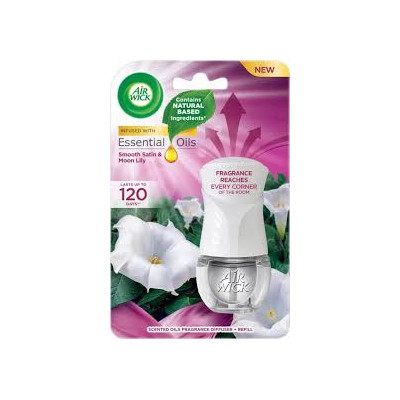Air Wick stroj + náplň 19ml Jemný satén a ľalia