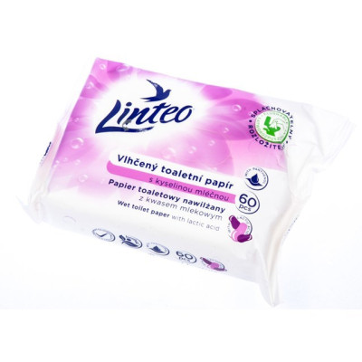 Linteo vlhčený toaletný papier 60ks s kyselinou mliečnou