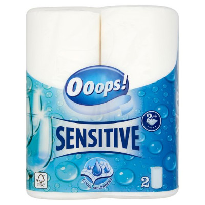 Ooops! Kuchynské utierky Sensitive 2rol/2vrstvové