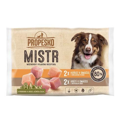 Propesko Mistr kapsičky pre psov kura+morka 4x85g
