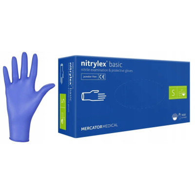 Mercator Nitrilové rukavice basic S 100ks tmavo modré