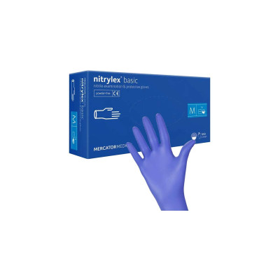 Mercator Nitrilové rukavice basic M 100ks tmavo modré
