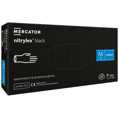 Mercator Nitrilové rukavice M 100ks čierne