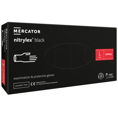 Mercator Nitrilové rukavice L 100ks čierne