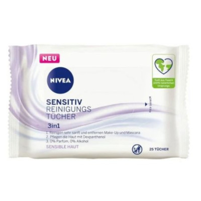 Nivea odličovacie obrúsky 3v1 Sensitive 25ks
