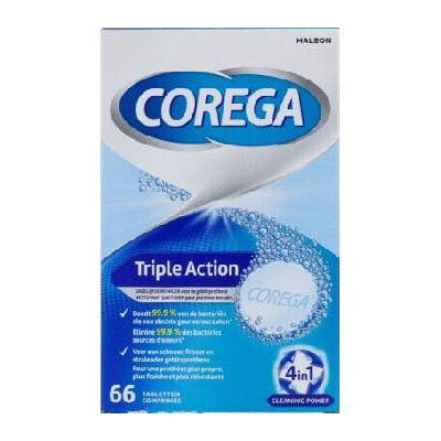 Corega Tablety 66ks Triple Whitening