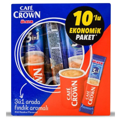Café Crown Inštantná káva  3v1 s orieškami 10x18g
