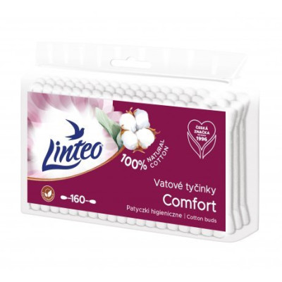 Linteo vatové tyčinky papierové 160ks zips